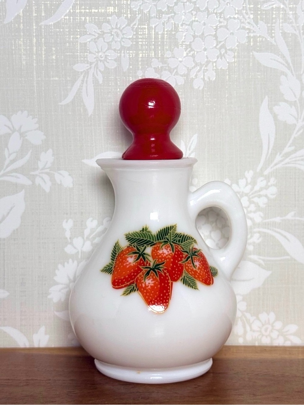 Vintage Avon Strawberry and Cream Bottle Milk Glass